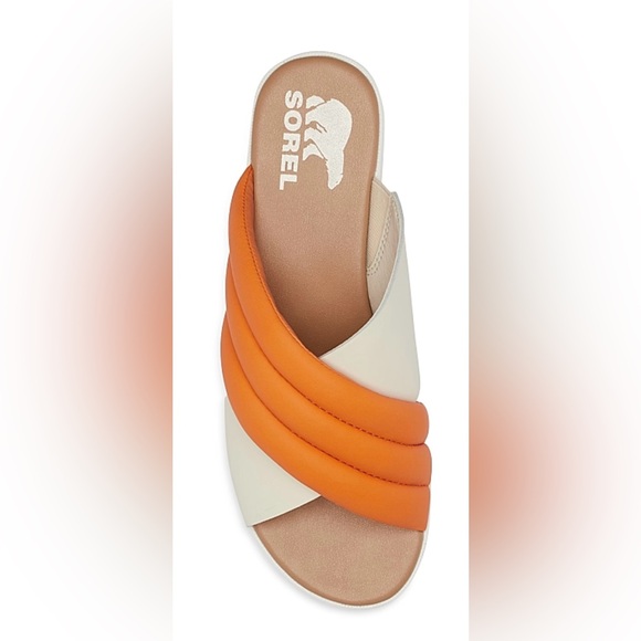 Sorel Cameron Puff Leather Wedge Slide Sandals Womens Size 7 - Picture 2 of 8